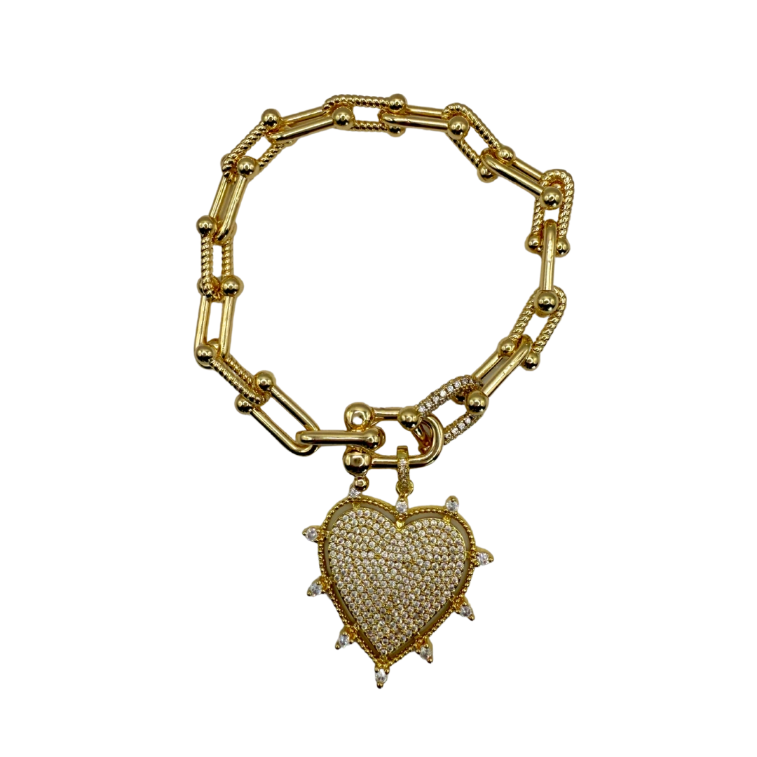 Pulsera Doarada Corazón