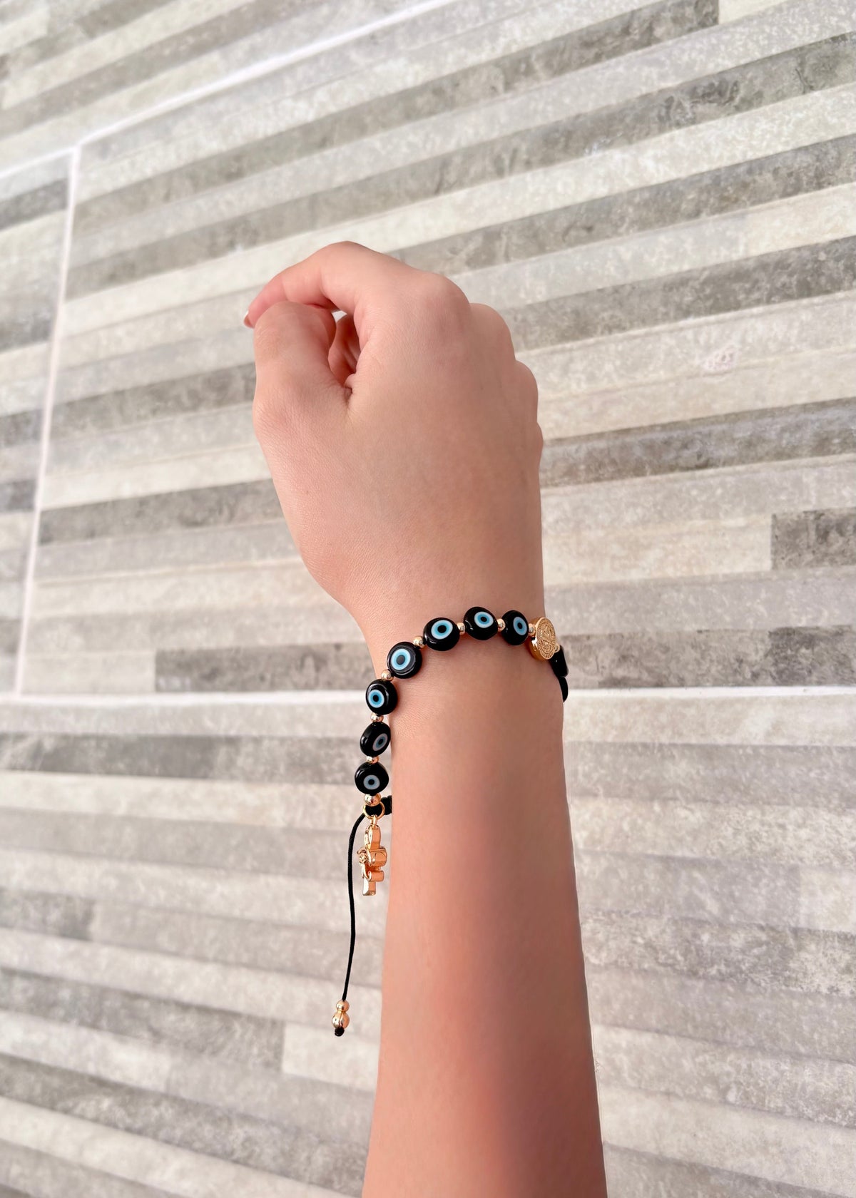 INFYNIA | Pulsera Ojos Turco Negra