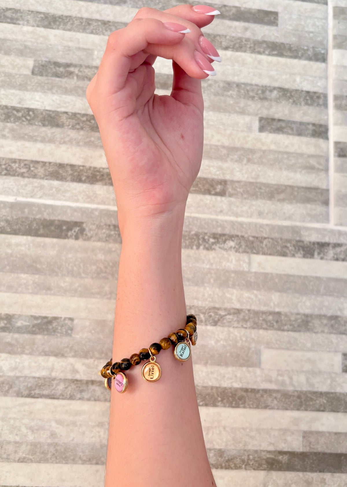 INFYNIA | Pulsera OJO DE TIGRE + arcangeles