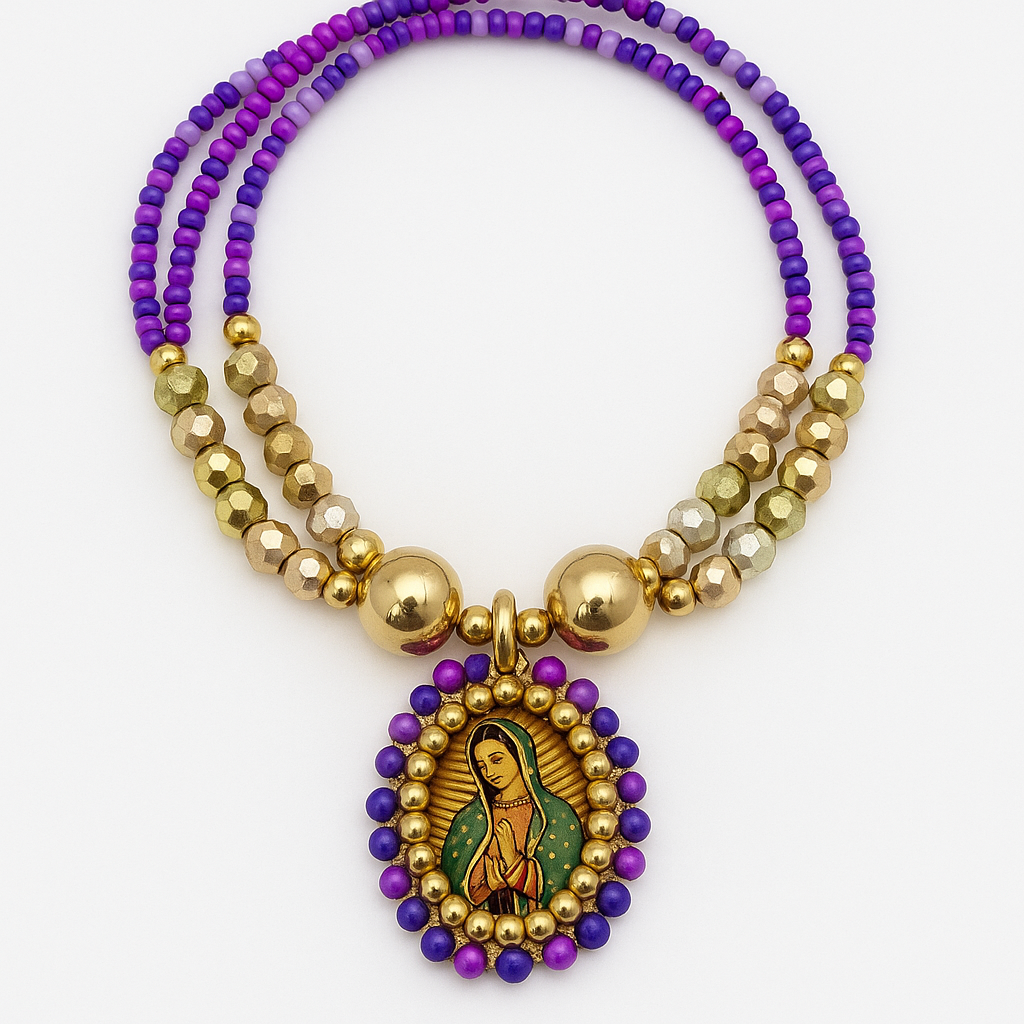 PULSERA VIRGEN DE GUADALUPE TIPO ESCAPULARIO.