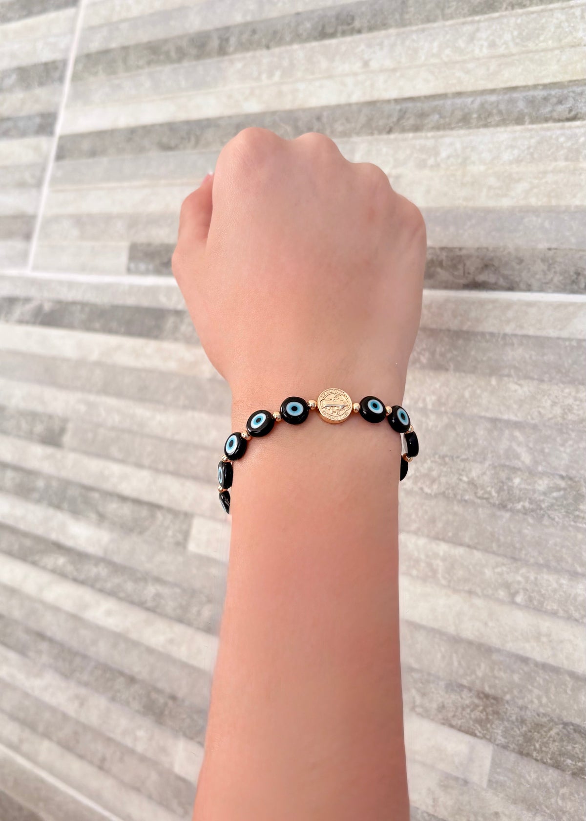 INFYNIA | Pulsera Ojos Turco Negra