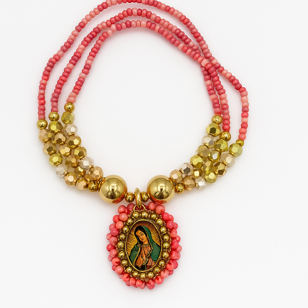 PULSERA VIRGEN DE GUADALUPE TIPO ESCAPULARIO.
