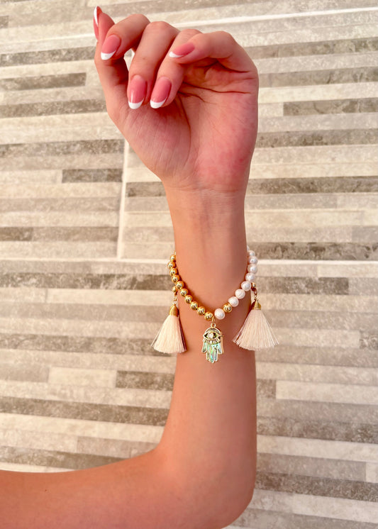 INFYNIA | Pulsera Duo-Tone Hamsa