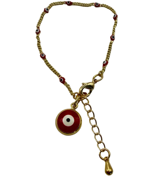 Pulsera dorada ojo turco