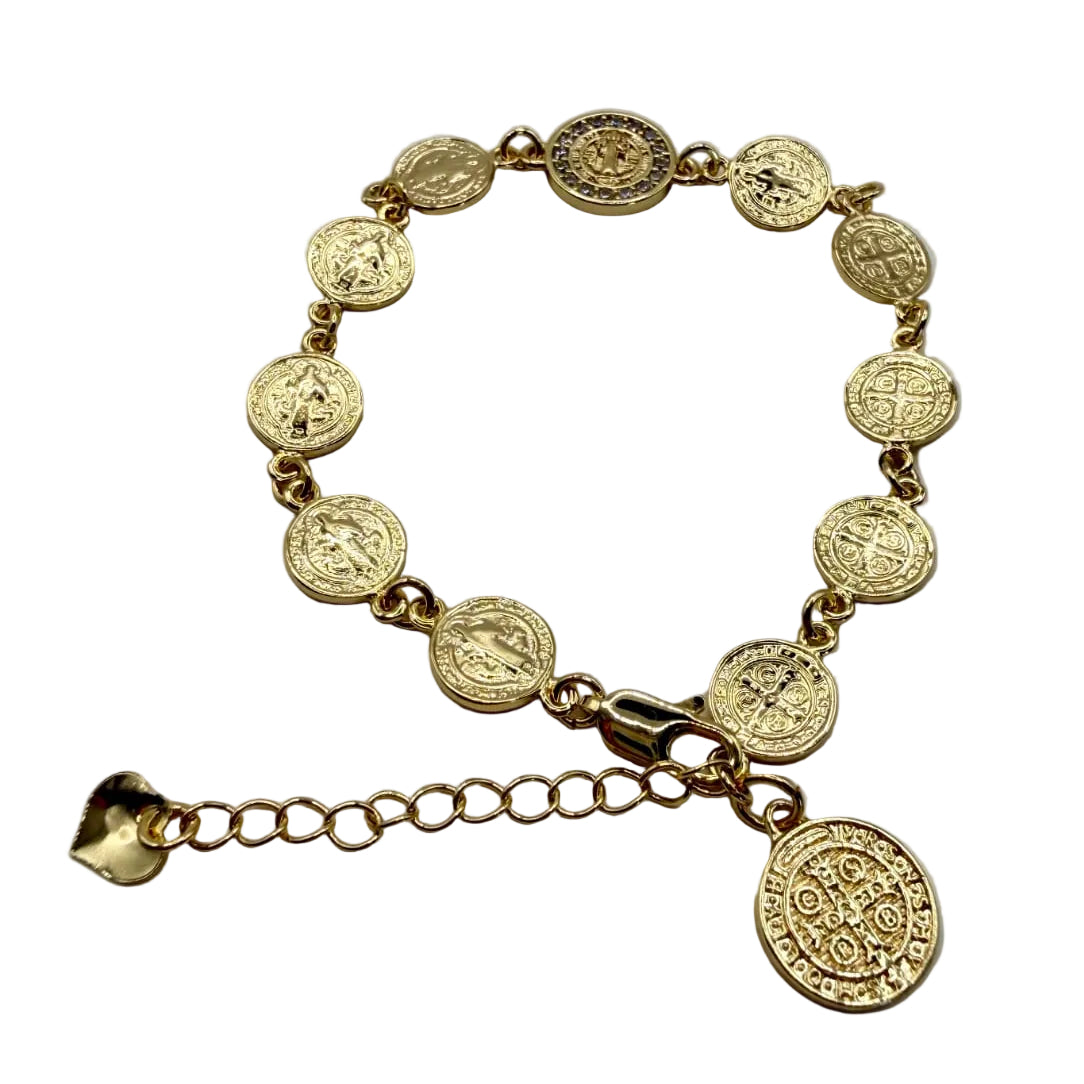 Pulsera dorada de San benito