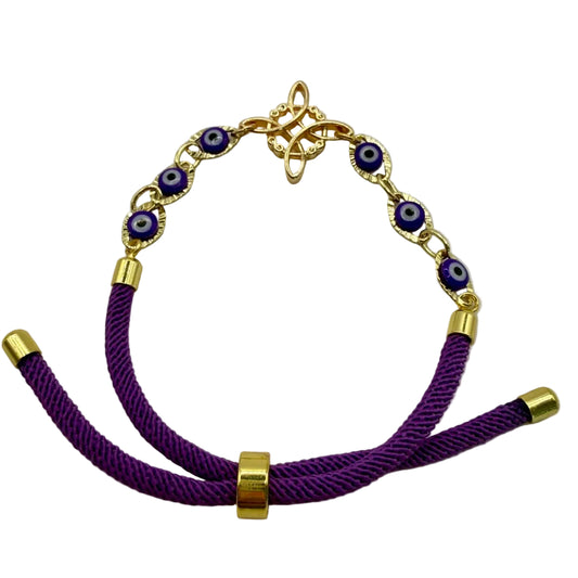 Pulsera morada nudo de bruja
